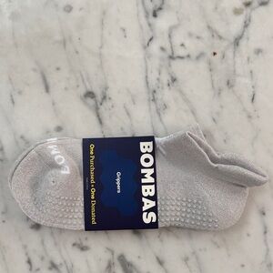 Bombas Light Gray Gripper Socks